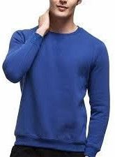 Mens Cotton Plain Round Neck Sweatshirt