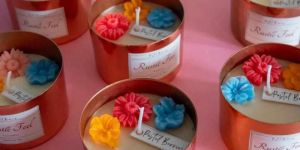 Round Iron Candle Jar With Copper Finish