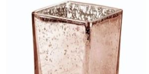 Square Silver Glass Candle