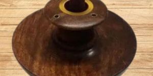 Wooden Coin Shape Dhoopbatti Holder