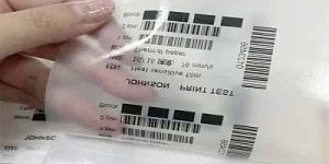 Transparent Barcode Label Sticker