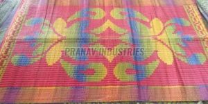 Pink Printed Plastic Floor Chatai