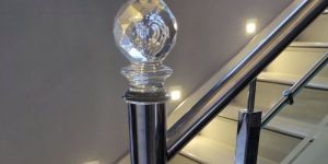 PQG Transparent Crystal-Filled Glass Railing Ball