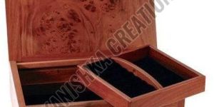 Rectangular Brown Wooden Jewelry Box
