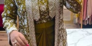 Ladies Olive Party Wear Dress