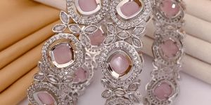 Pink American Diamond Bangles