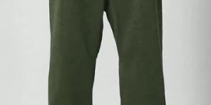 Mens Olive Green Relax Fit Cotton Joggers