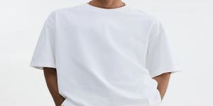 Mens Solid White Oversized T-Shirt