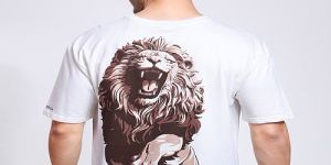 Stay Wild Printed Mens White Oversized T-Shirt