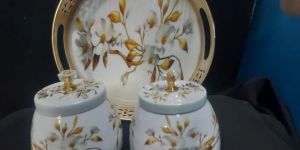 decorative jars tray set