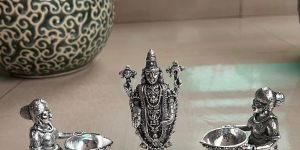 Women Figure German Silver Diya