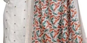 Women's Cotton Embroidered Straight Kurti with Pant and Dupatta Set