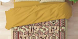 Tribal Harmony Edition Cultural Panel Print Bed Sheet