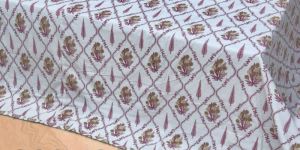 White & Brown Cosmos AC Dohar Double Bed Sheets