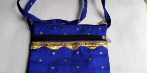 Navy Blue Cotton Hand Bag