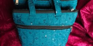 Teal Blue Handmade Lunch Bag