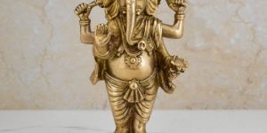 Standing Lord Ganesh Brass Statue
