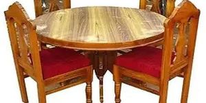 Wooden Round Shape Dining Table Set