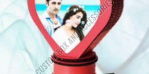 Red Plain Sublimation Heart Rotating Lamp