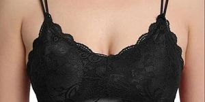 Ladies Black Net Padded Bra