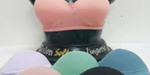 Rib Seamless Cotton Padded Bra