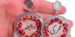 Beautiful Pink Resin Jhumka Earrings