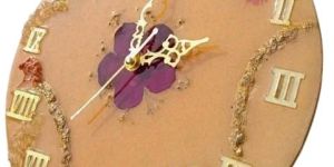 Brown Round Epoxy Resin Wall Clock