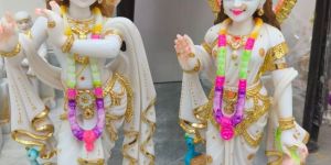 White Marble Radha Krishna Statue