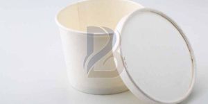 White Round Paper Bowl With Lid