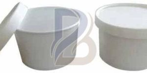 White Round Paper Soup Bowl With Lid