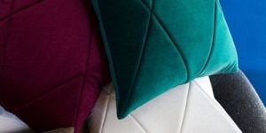 Velvet Geometric Stitch Cushion