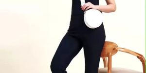 Ladies Navy Blue Cotton Linen Co-Ord Set