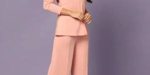 Ladies Peach Poly Cotton Co-Ord Set