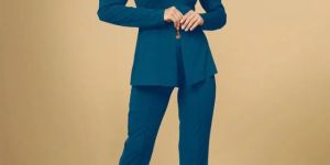 Ladies Teal Blue Poly Cotton Co-Ord Set