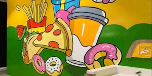 2D Restaurant Wall Art Painting Service