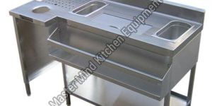 Stainless Steel Cocktail Bar Station with Ice Bucket