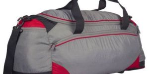 red soft sided travel duffle bag