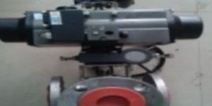 Teflon Lined 3 Way Ball VALVE-FLANGED Ends