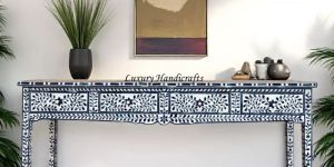 Blue Ella Colored Bone Inlay Console Table