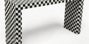 Bone Inlay Checkerboard Console Black