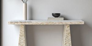 chevron full bone inlay hallway console table