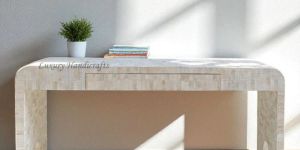 Chiseled Bone Inlay Console Table