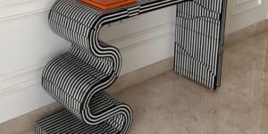 black twist bone inlay console table