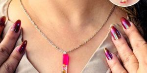 Trendy Pink Bar Pendant