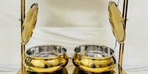 Modern Brass Double Chafing Dish