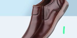 FORB Mens Brown Genuine Leather Semi Formal Shoes