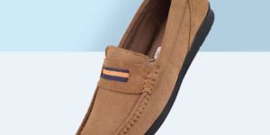 Mens Tan Suede Loafers