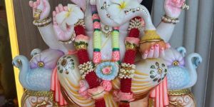 Multicolor Marble Lord Ganesha Statue