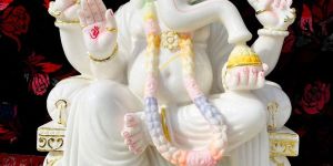 Sitting Ganesh Marble Statue