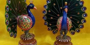 Wooden Peacock Statue